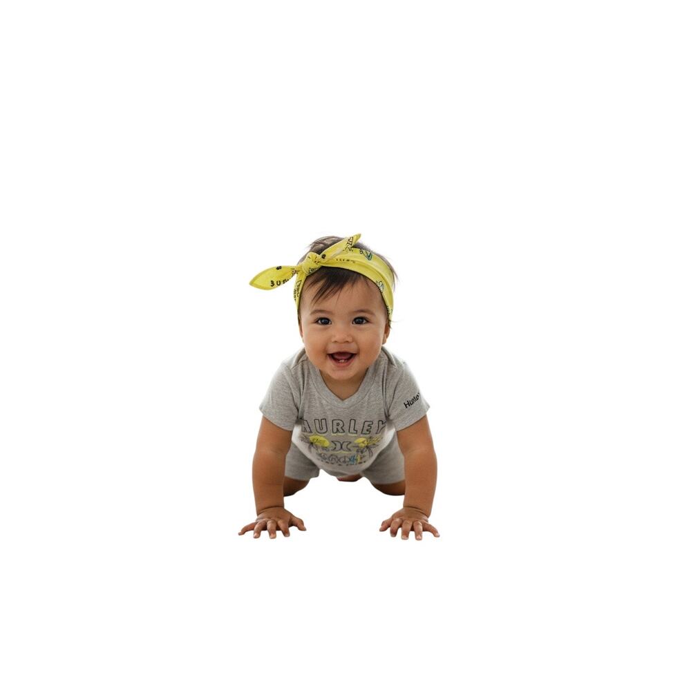 Hurley Baby 2-Pc. Shark Romper and Bib Set 3M